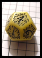 Dice : Dice - 12D - Q Workshop Elven Yellow and Black - Q Prize 2010